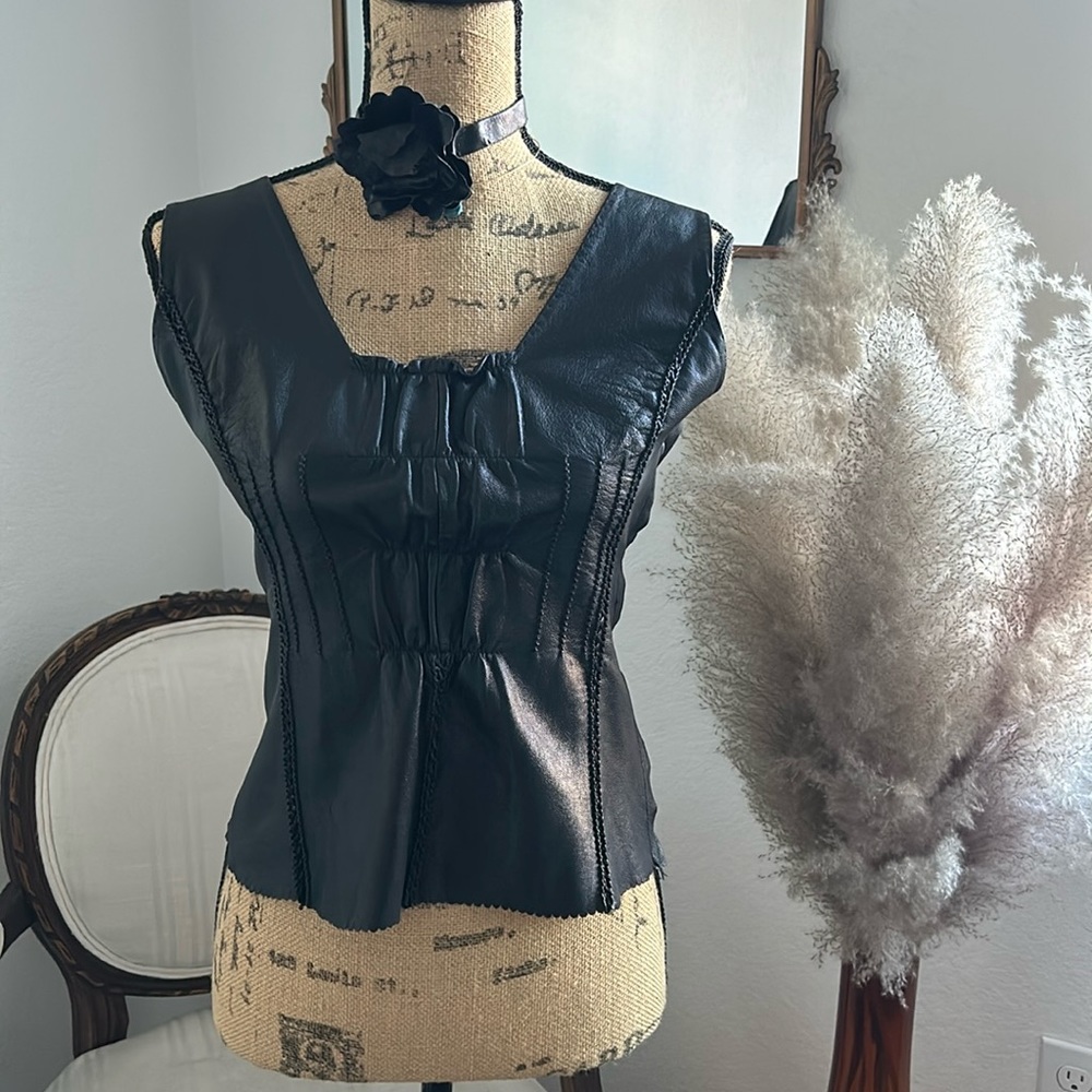 Maxstudio leather Top